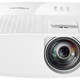 A photo of the Optoma UHD35STx looking into its front-facing lens.